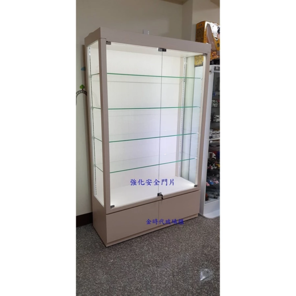 10-單層載重50公斤.4尺高亮度LED條燈多功能精品展示櫃