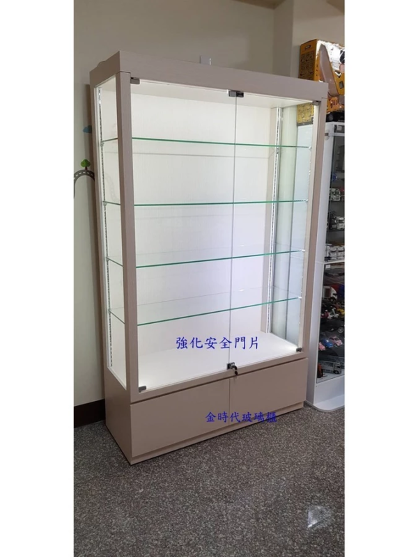 10-單層載重50公斤.4尺高亮度LED條燈多功能精品展示櫃