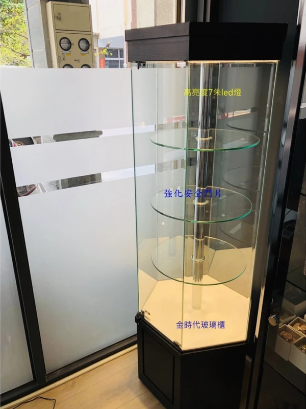 02-高亮度LED電動六角旋轉櫃