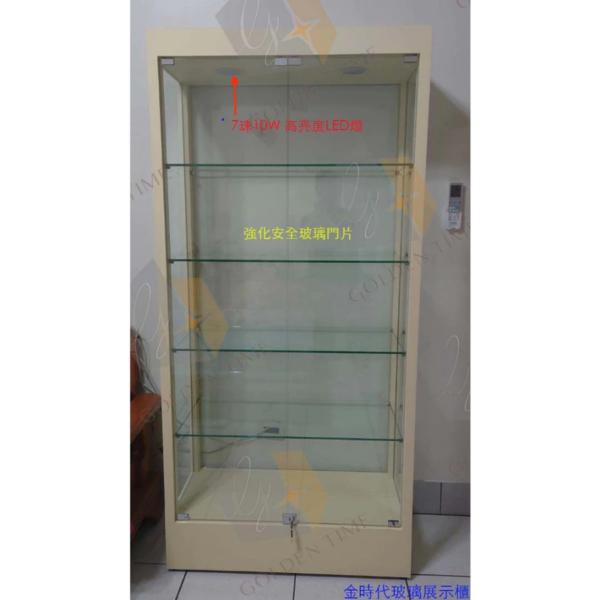 22-強化門片+高亮度3尺五層LED展示櫃